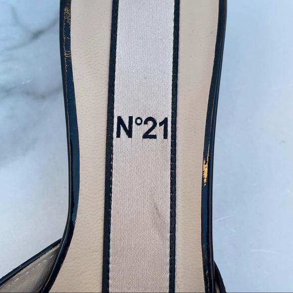 No. 21 women’s black glitter pointed buckle mules slides sandal size 35 US 5 - Picture 11 of 15